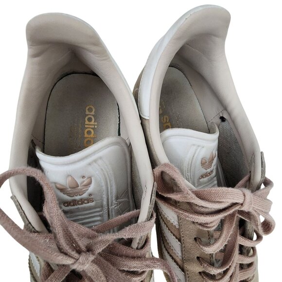 Adidas Gazelle Women's Suede Sneakers Pinky Beige & White Women's Size 8 - Picture 6 of 8